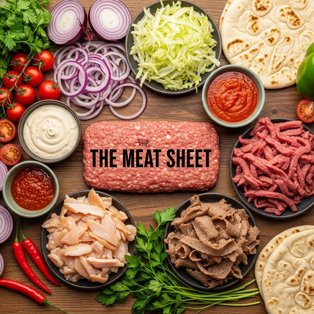 Ingredients for The Meat Sheet Doner Kebab