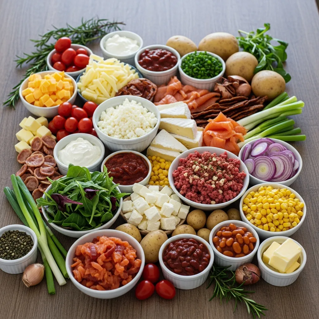Ingredients for Jacket Potato Grazing Board