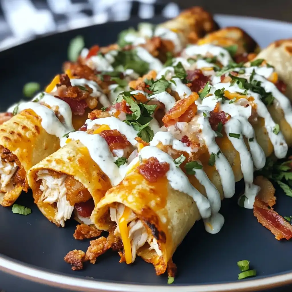 Keto Chicken Bacon Ranch Taquitos 