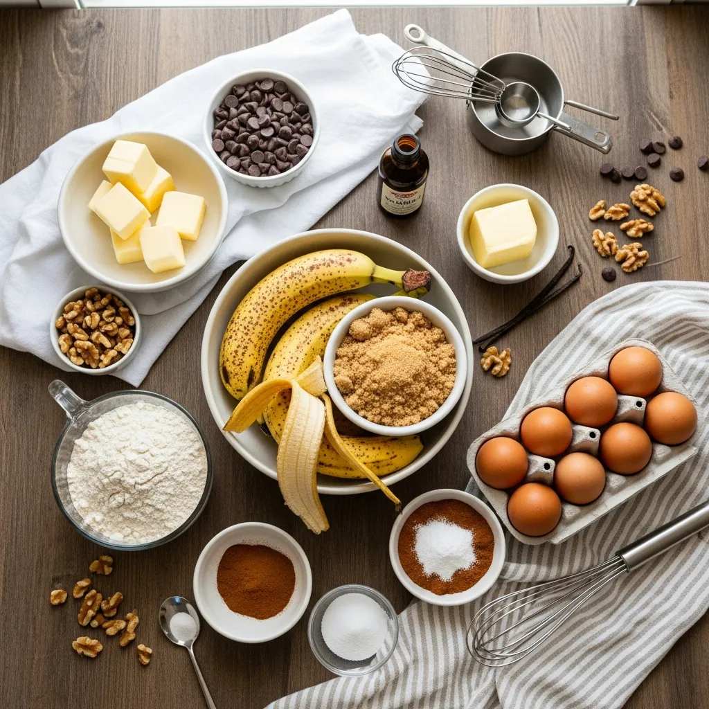 Ingredients for Sweet Banana Bread Blondies