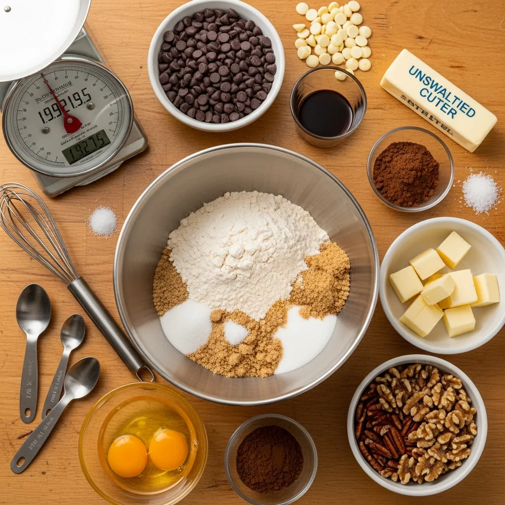 Ingredients for Fudgy Chewy Brookies