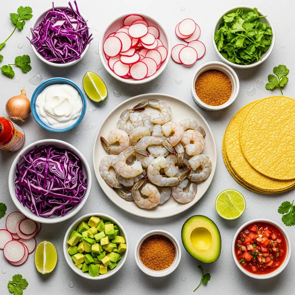 Ingredients for 15-Minute Easy Shrimp Tacos