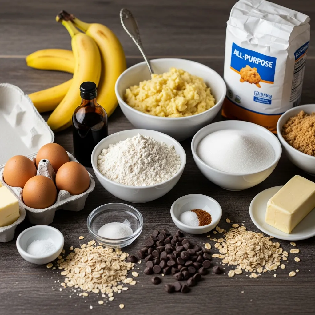 Ingredients for Banana Bread Cookies
