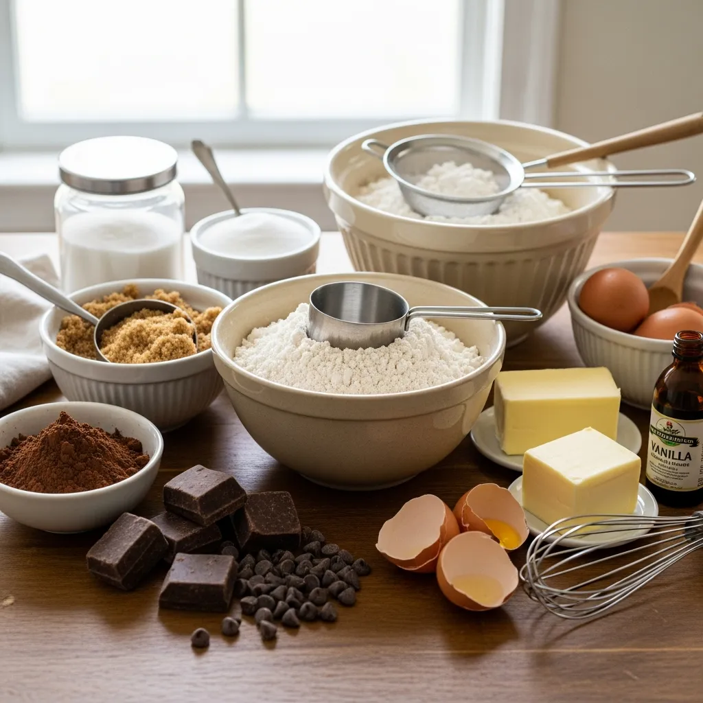 Ingredients for Brownie Cookies