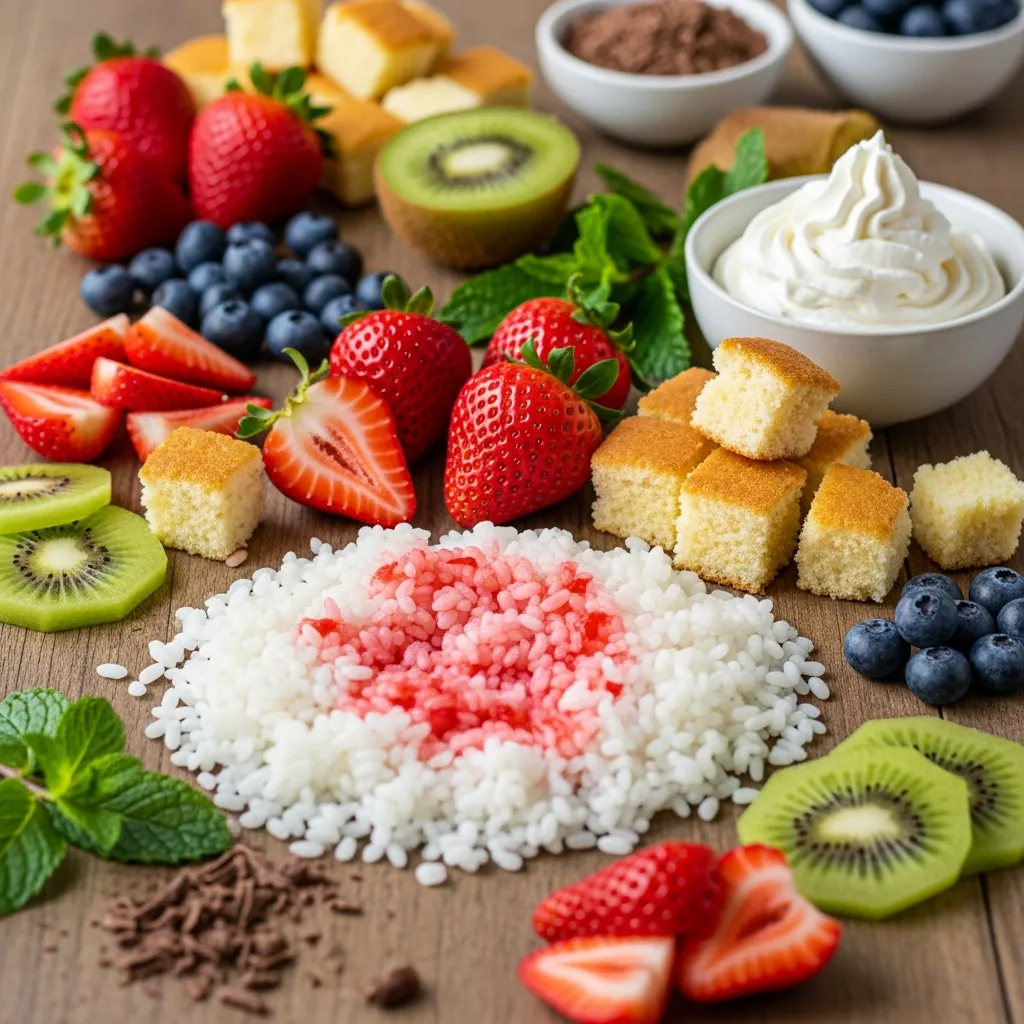 Ingredients for Strawberry Shortcake Sushi
