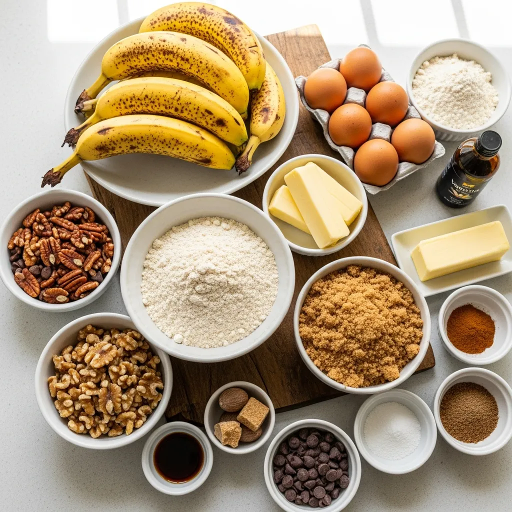 Ingredients for Irresistibly Moist Gluten-Free Banana Bread