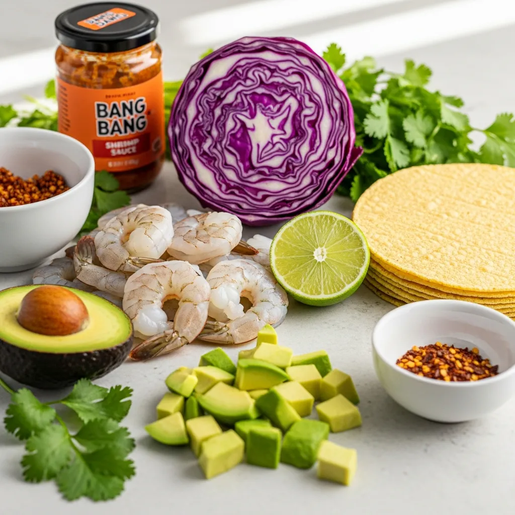 Ingredients for Air Fryer Bang Bang Shrimp Tacos