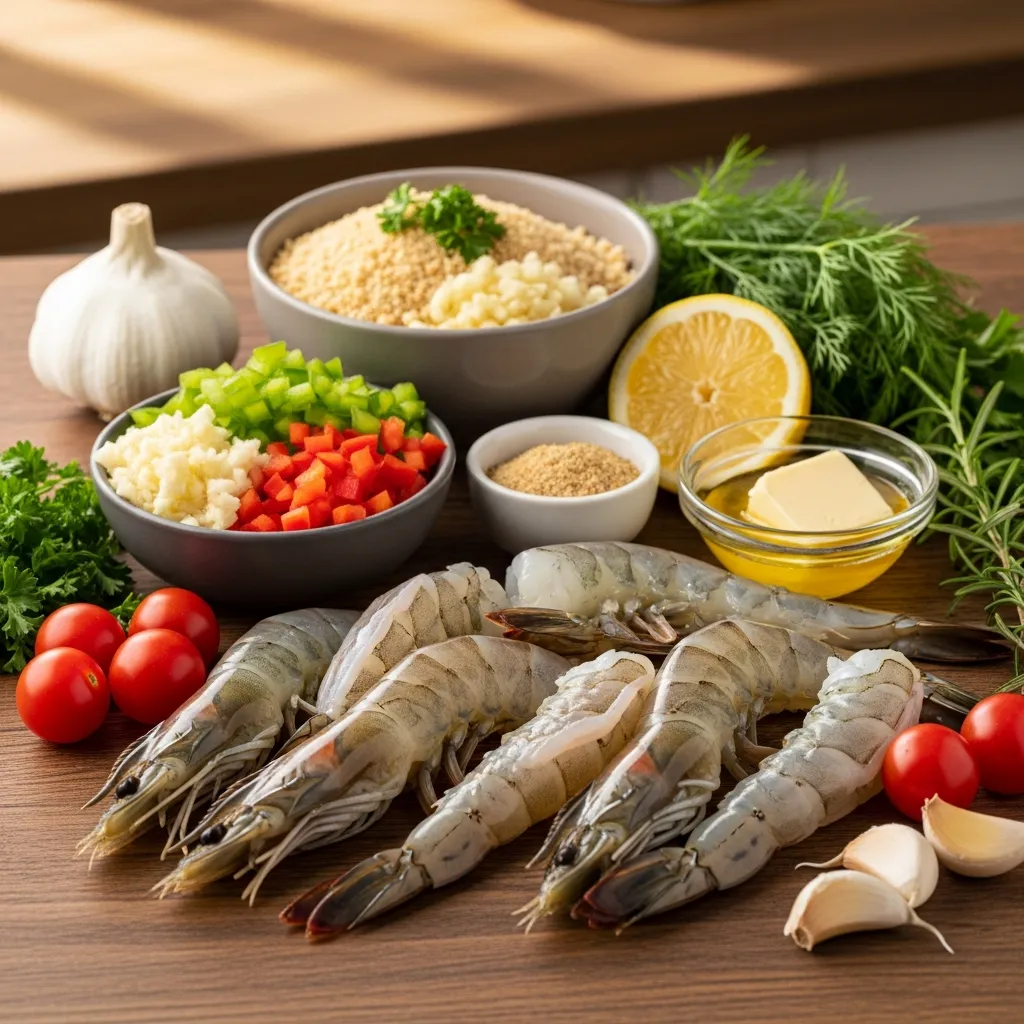 Ingredients for Easy Stuffed Jumbo Shrimp