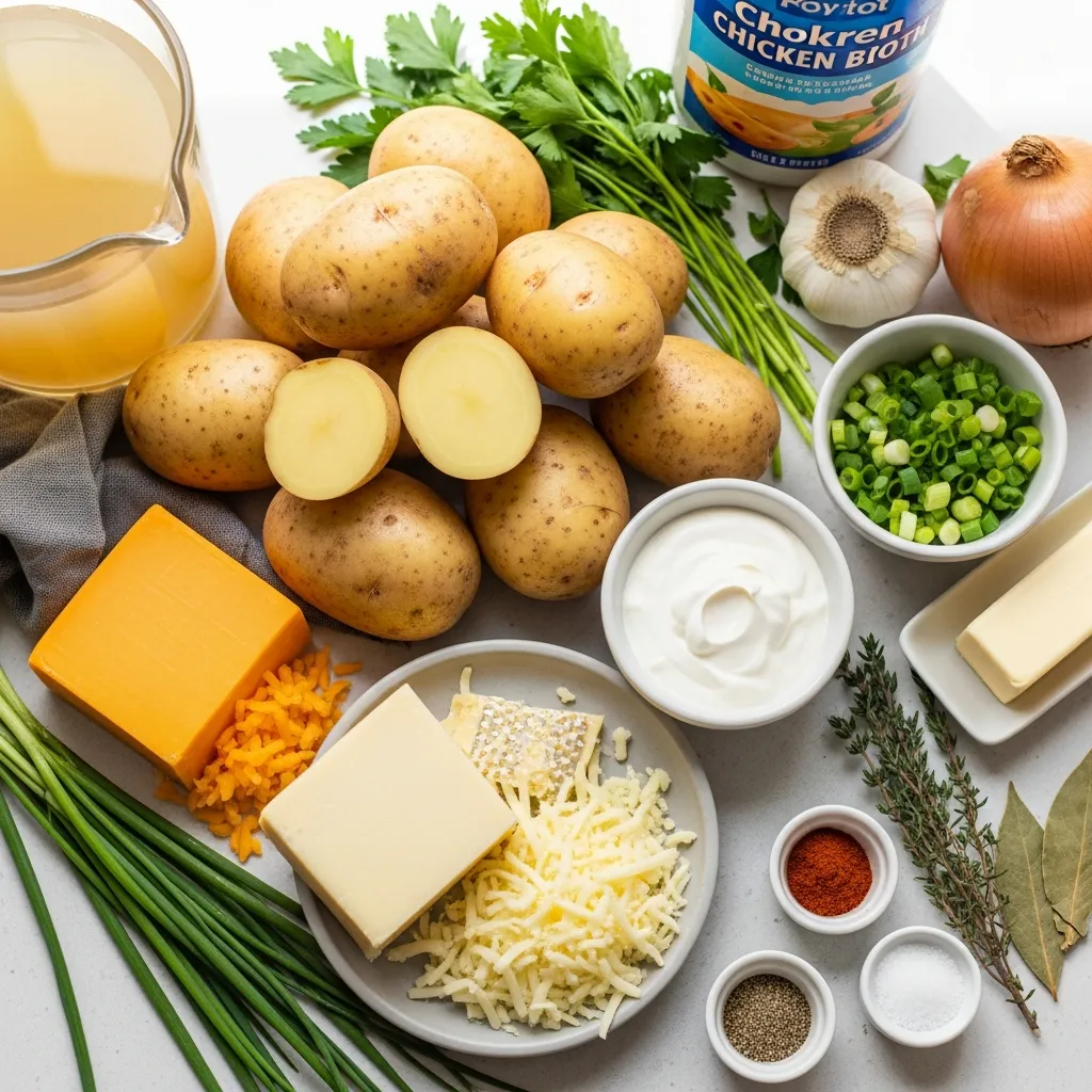 Ingredients for Easy Crock Pot Cheesy Potato Soup