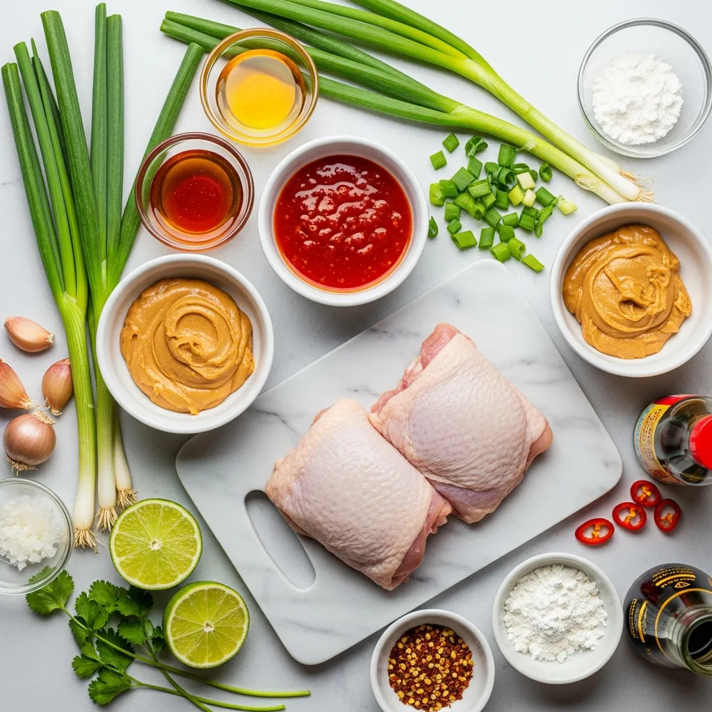 Ingredients for Skillet Bang Bang Chicken Thighs