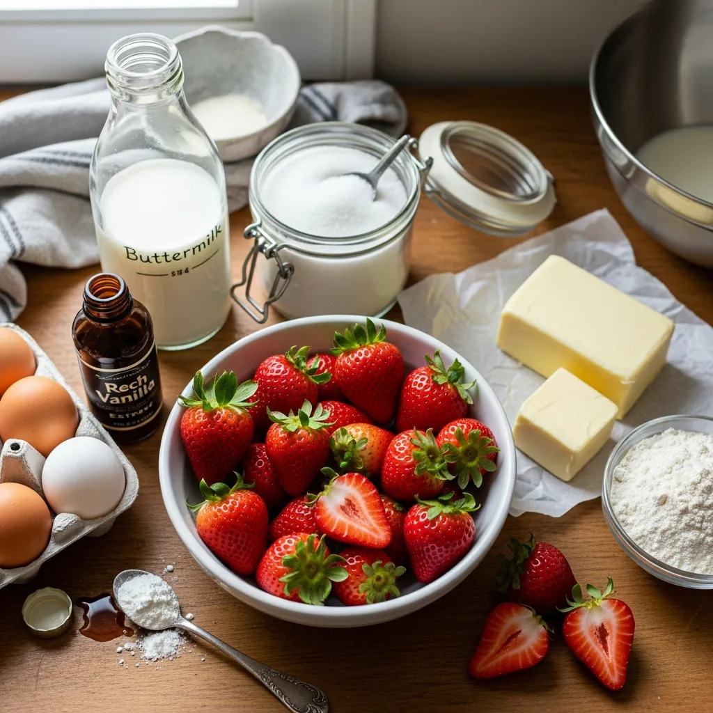 Ingredients for Juicy Strawberry Shortcake Cookies