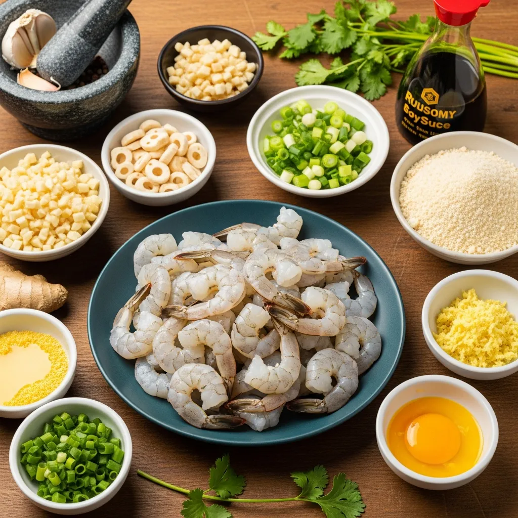 Ingredients for Crispy Shrimp Balls