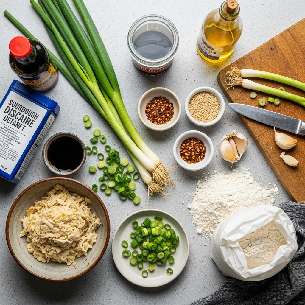 Ingredients for Sourdough Discard Scallion Pancakes