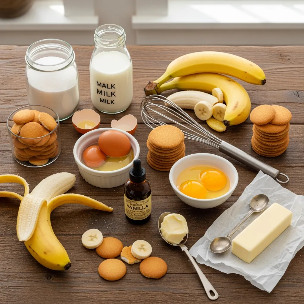 Ingredients for Old-Fashioned Banana Pudding