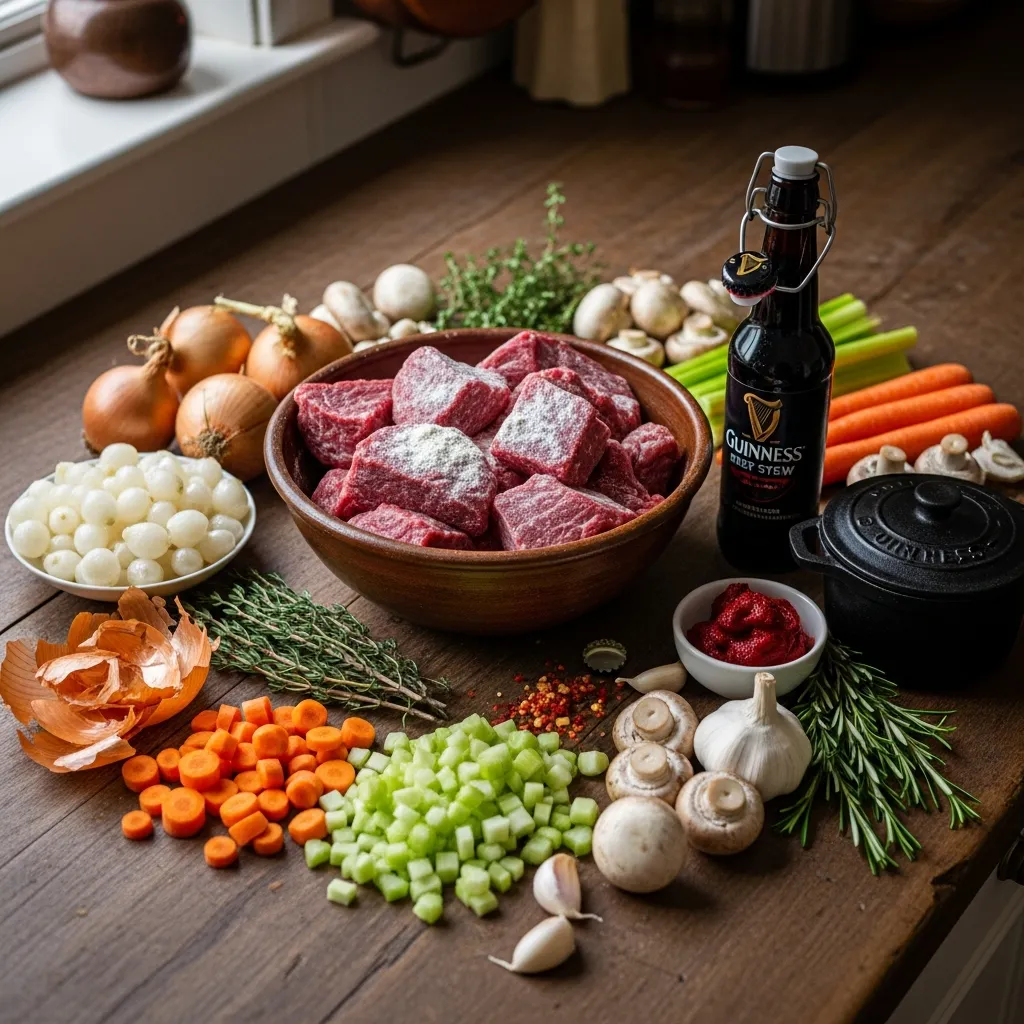 Ingredients for Guinness Beef Stew