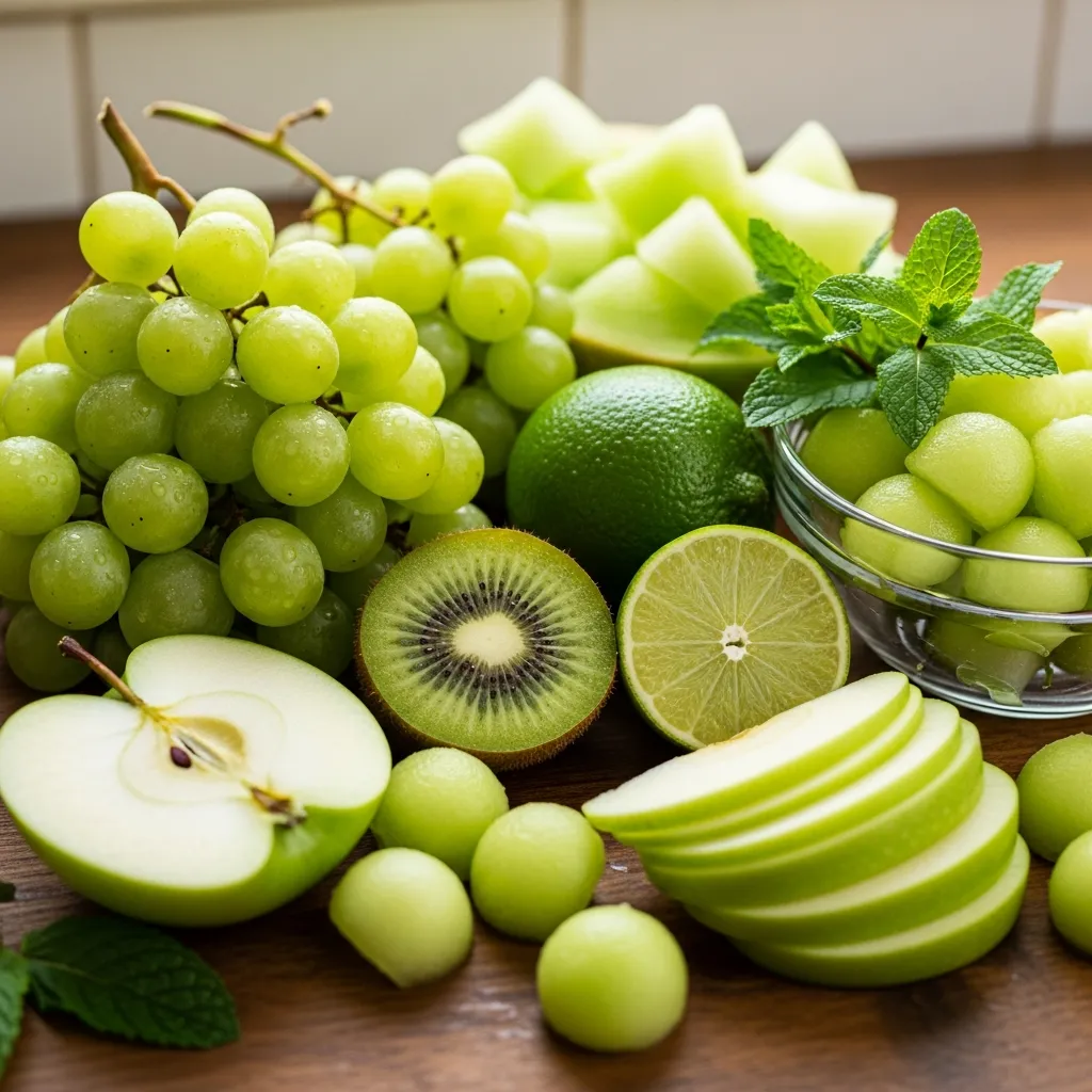 Ingredients for St. Patrick’s Day Green Fruit Salad