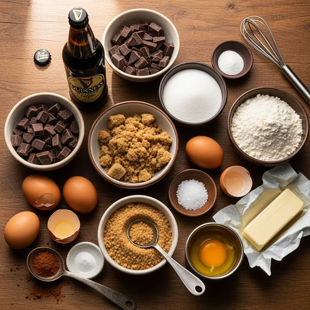 Ingredients for Guinness & Dark Chocolate Sea Salt Cookies