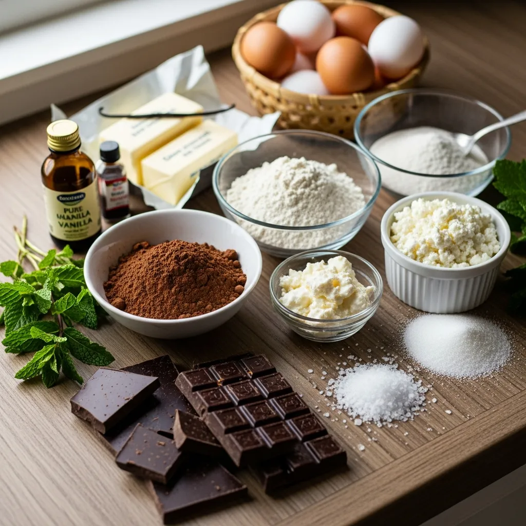Ingredients for Dark Chocolate Sea Salt Cottage Cheese Brownies