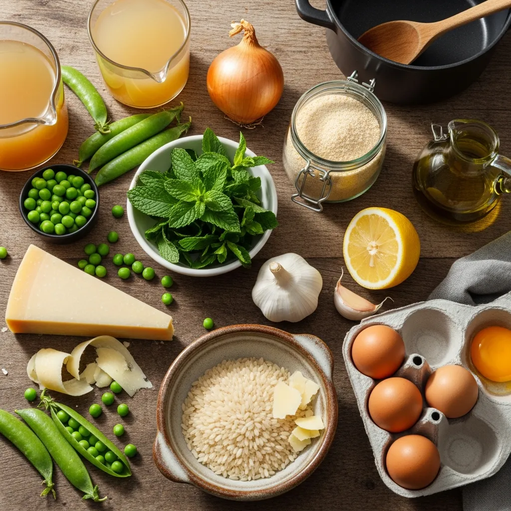 Ingredients for Pea & Mint Arancini