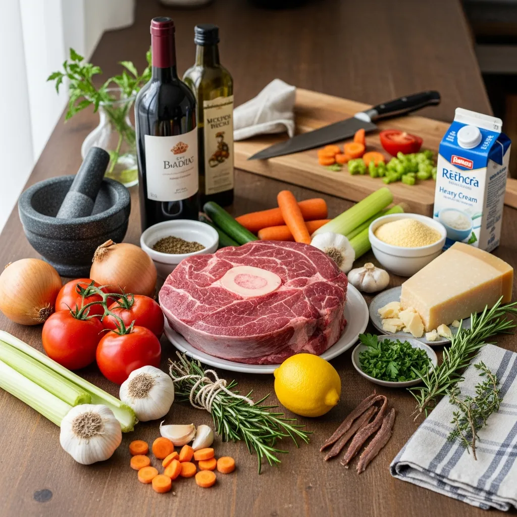 Ingredients for Braised Beef Shank with Gremolata and Creamy Polenta