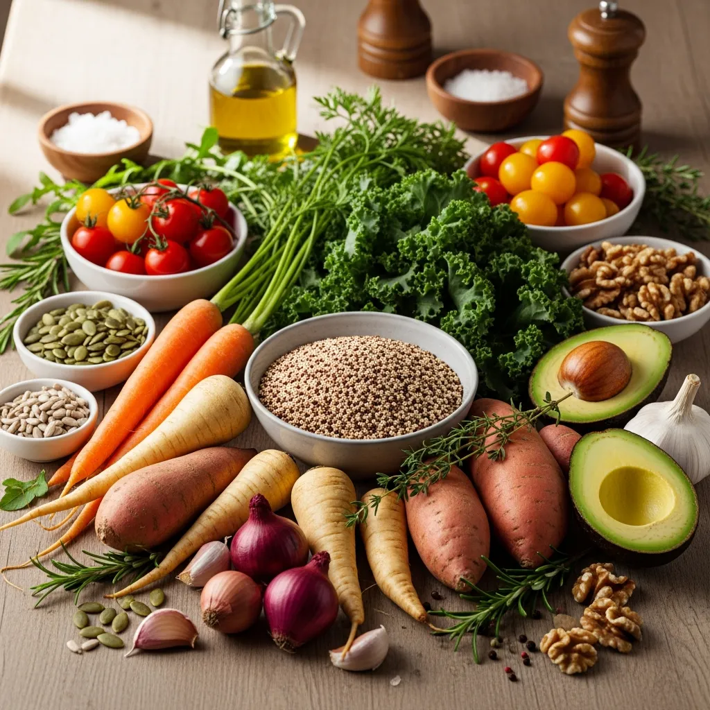 Ingredients for Quinoa Power Bowl with Roasted Roots