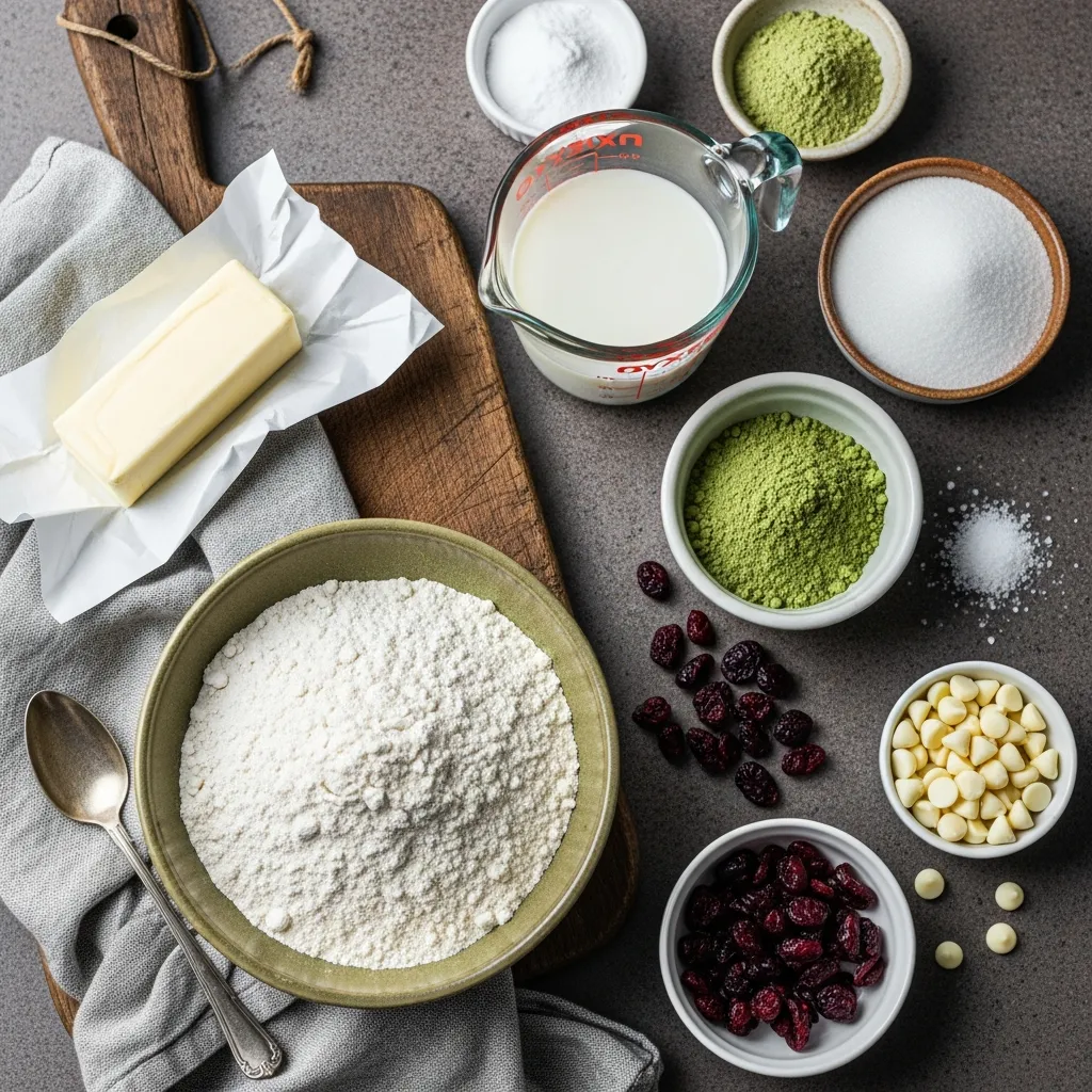 Ingredients for Matcha-Infused Irish Soda Bread