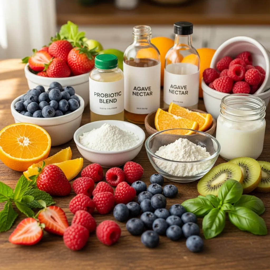 Ingredients for Probiotic Fruit Jelly Clouds