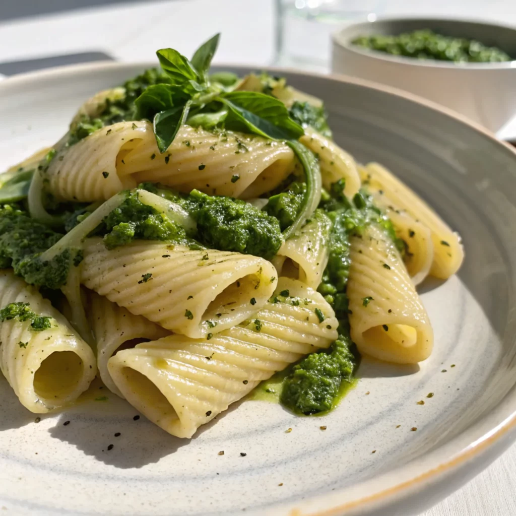High-Fiber Cassava Pasta with Wild Garlic Pesto