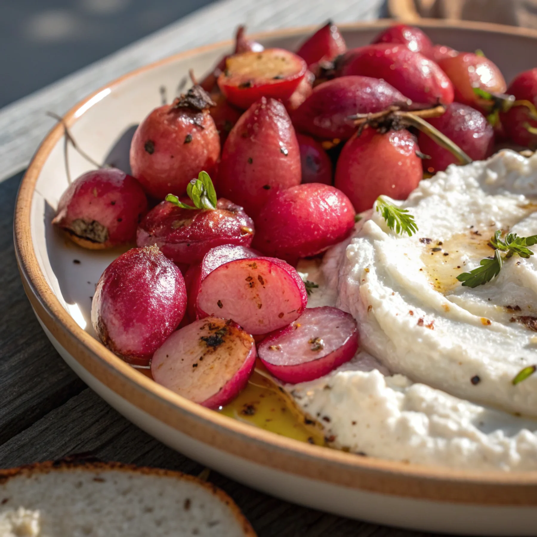 Roasted Radish & Whipped Feta Dip