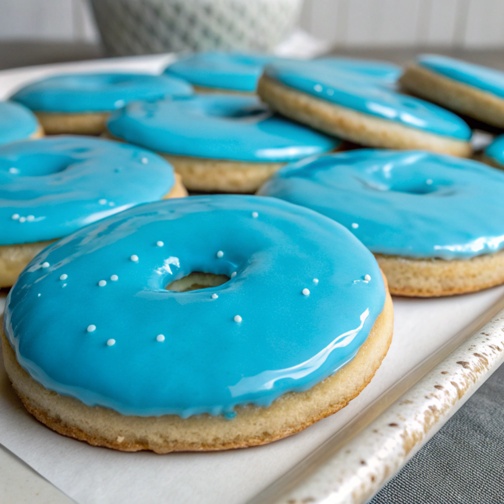 Blue Bubblegum Glazed Sugar Cookies