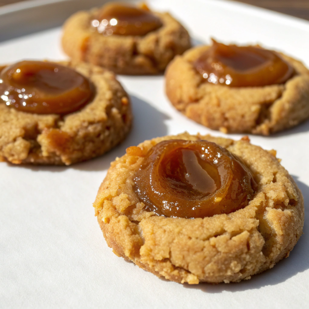 Flourless Miso-Caramel Thumbprints