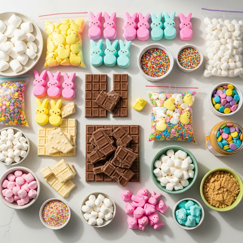 Ingredients for Marshmallow Peeps Cloud Bark